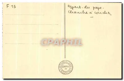 Palácio de Fontainebleau — Apartamentos do Papa — Quarto de dormir — Editor: Museus Nacionais, n° 16 — Verso
