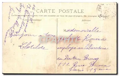 Bilhete postal antigo — Issy — Ruínas do antigo Castelo destruído em 1870 — P. Marmuse, Paris, n°4 — Verso