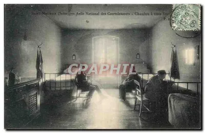 Saint-Maurice (Seine) — Asilo Nacional dos Convalescentes — Quarto com três camas — P. M.