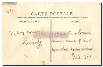 Saint-Maurice (Seine) — Asilo Nacional dos Convalescentes — Quarto com três camas — P. M. — Verso