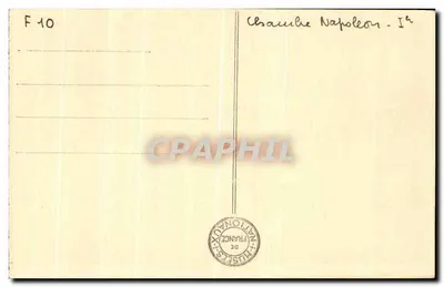Palacio de Fontainebleau — Habitación de Napoleón I — editor A.L. — Reverso