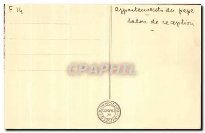 Palacio de Fontainebleau — Apartamentos del Papa — Salón de Recepción — editor A. L. (n° 15) — Reverso