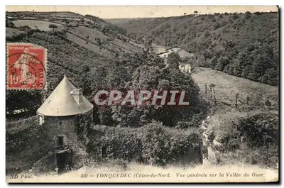 Bilhete postal antigo Tonquedec Vista Geral Sobre a Vale do Guer