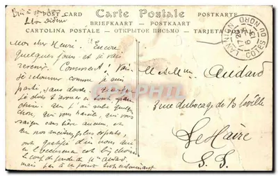 Bilhete postal antigo Tonquedec Vista Geral Sobre a Vale do Guer — Verso