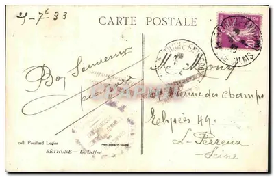 Béthune — Wieża Gildii — Fot. Denier - Nâcon — Rewers