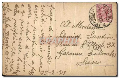Bilhete postal antigo Torino Ponte Umberto — Verso