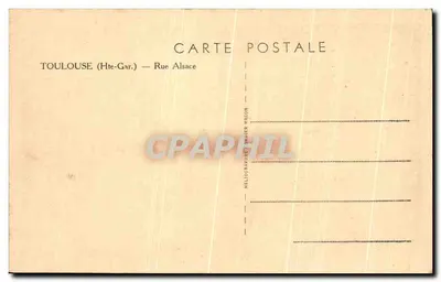 Widok ulicy Alsace w Tuluzie — Héliogravure J. Macon — Rewers