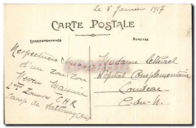 Lyon — N.-D. de Fourvière i połączenie Rony i Saony — Widok wykonany z ascensoreszki Wieży Fourvière — E. R. — Rewers