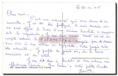 Saint-Satur - Sancerre e o Viaduto — editor C.A.P.-PHOTO, n°68 — Verso