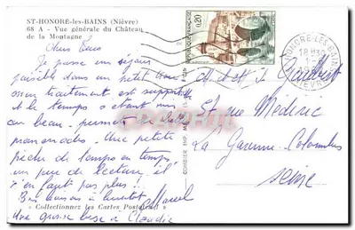 St-Honoré-les-Bains — Ogólny widok Zamek na Górze — Wydawca Combier — Rewers