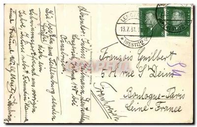 Stara pocztówka Haus Mark Tecklenburg — Rewers