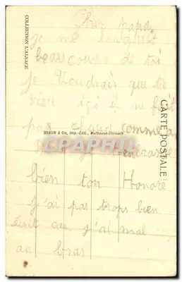 Alsacja — Małe chłopi na murze — Braun & Cie, Mulhouse-Dornach, n°499 — Rewers