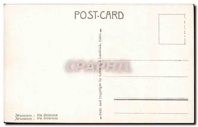 Jérusalem - Via Dolorosa — vista de rua com dois personagens — editada por Léchini & Landrock, n° 2119 — Verso