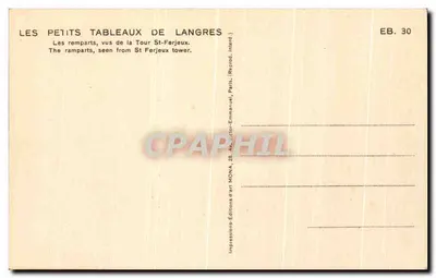 Małe obrazy z Langres — Zamek widziany z Wieży St-Ferjeux — Wydawnictwo artystyczne MONA — Rewers