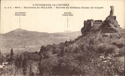 Ruínas do Castelo Feudal de Coppel — Environs de Billom — L'Auvergne Illustrée, n° 695