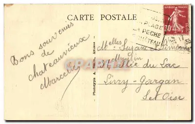 LANGEAIS (Loire-et-Loire) - O Castelo (Mon. hist.) Facha Interna — Fototipia A. Raul, Angers, n°2 — Verso