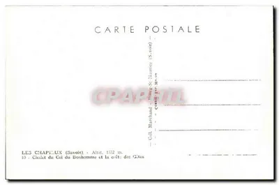 Chalet na Wysokości Bonhomme — Savoie — wydawca Cim — Rewers