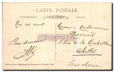 Nizza — Tuinen en Promenade van de Jetée — B. F. — n° 361 — Achterkant