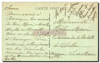 Besançon-les-Bains — Rzeka Doubs i skały twierdzy — Wydawnictwo C. Le Bessançon, n°62 — Rewers
