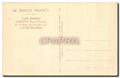 Biarritz — I Rochers della Grande Plage e il Capo Saint-Martin — Les Éditions d'Art Yvonne, Parigi — Verso