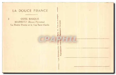 La Roche Percée i Kap Świętego Martyna — Biarritz (Basse-Pyrénées) — Wydawnictwo Sztuki YVON — Rewers