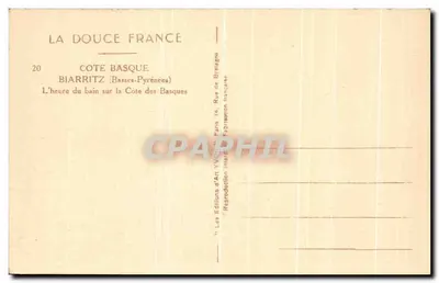 Biarritz (Basse Normandie) — L'ora del bagno sulla Costa dei Baschi — Les Éditions d'Art Yvonne, Parigi — Verso