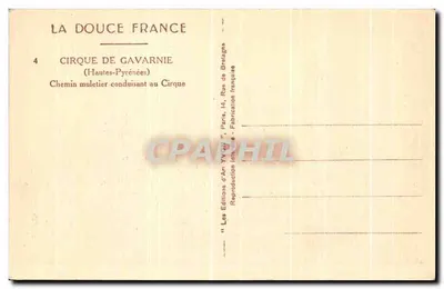 Cirque de Gavarnie — Szlak muleci prowadzący do Cirque — La Douce France, nr 4 — Rewers