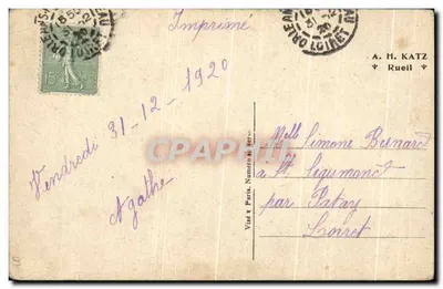 Soldado e mulher — Boa Ano — J.K. 2213 — Verso