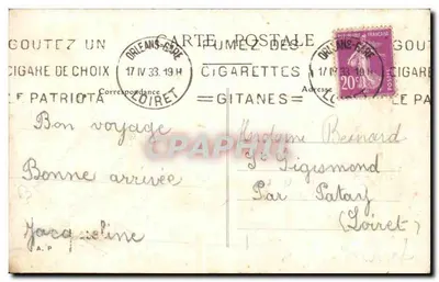 Pamiątka z Orléans — Je Porte Bonheur — wydawca nieznany, numer serii nie widoczny — Rewers