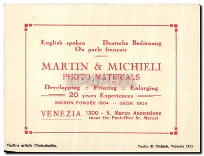 Venise, Evening effect — Martin & Michieli, Venezie (23) — Verso