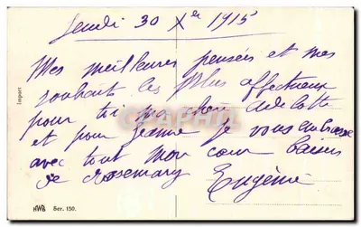 Paisagem invernal — Boa Ano — H.W.B. Ser. 150 — Verso
