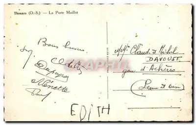 Thouars (D.S.) — Brama Maillot — Fot. Coulier Macon — Rewers