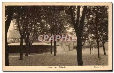 Bilhete postal antigo — Cour dos Tilleuls — Liceu de Haguenau