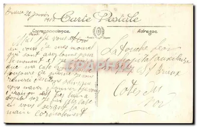 Saint-Brieuc — L'Hôtel de France et de la Groux Blanche réunis — Édition Cheuehix — Verso
