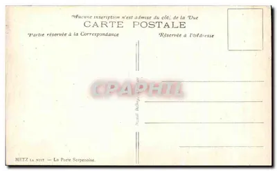 Metz w nocy — Porta Serpenoise — Daniel Bébély, Metz — Rewers