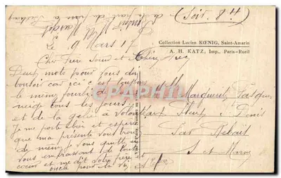 A Alsaciana no seu traje nacional — Na Alsácia reconquistada — A. H. Katz, Paris-Rueil — Verso