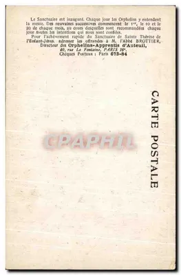 Interior da Capela dos Orfãos-Aprendizes de Auteuil — Santa Térèsa do Menino-Jesus — Verso