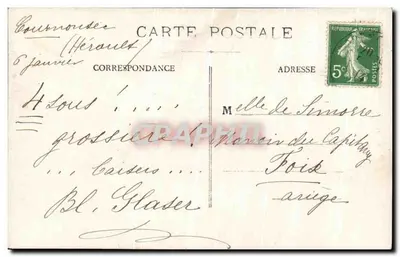 Tema mitológico — Museu de Montpellier — editor A. Cabanel — Verso