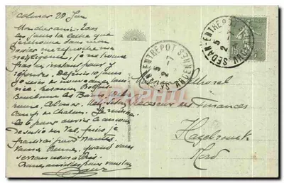 Colmar - Rue des Tanneurs — vista da rua com canal e tanoeiros trabalhando — editor CAP, n°65 — Verso