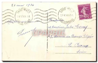 Dinard - Widok z ogrodu publicznego — seria 109 — wydawca A.P.A. — Rewers