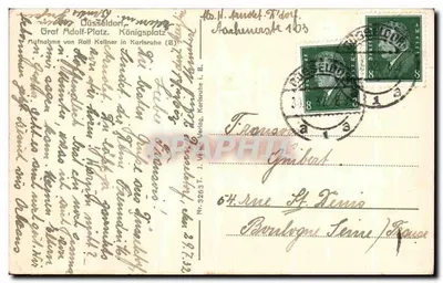 Königstraße — widok mostu i pomnika — J. Vetter Verlag, n° 3263 T. — Rewers