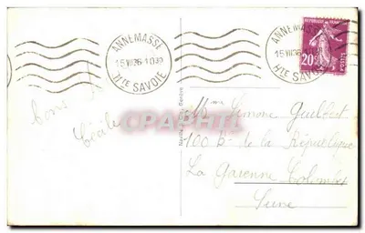 Genève. La Rade et la Jetée des Pâquis — vue panoramique avec la fontaine et les monts enneigés en arrière-plan, éditeur 'CPAPHIL' n° 6022 — Verso