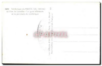 Teleférico do Pibeste — A estação inferior e o percurso — Éditions d'Art Yvon, Paris — Verso
