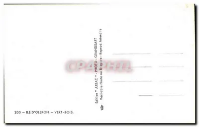 Carretera forestal — Ile d'Oléron — edición ARJAC — Reverso
