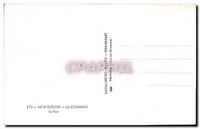 Ilha de Oléron — A Cotinière — O Porto — Edição ARJAC-ART — Verso