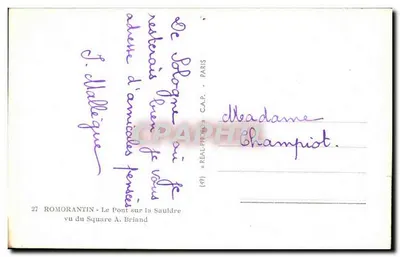 Romorantin — Most nad Sauldre z placu A. Briand — C.A.P. — Rewers