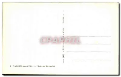 Cagnes-sur-Mer — Zamek Grimaldi — REAL-PHOTO - PARIS — Rewers