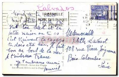 Vista de Trouville-sur-Mer — playa y hotel Chatiner — editor C.A.P. — Reverso