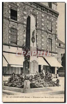 Ay-Champagne (Marne) — Monumento aos Mortos (Guerra 1914-1918) — Édit. J.-B.
