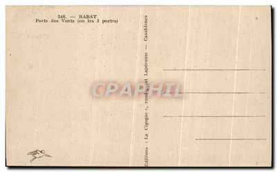 Rabat — Brama Wiatrów (lub trzy bramy) — Wydawnictwo Lapérouse — Rewers